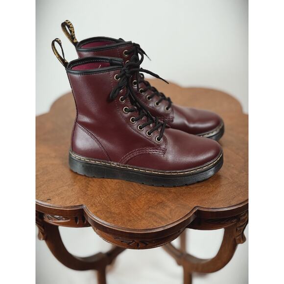 Dr. Martens Zavala Lace Up Combat Boot US Women's 6 Men's 5 Cherry Red #0021 - Picture 4 of 6